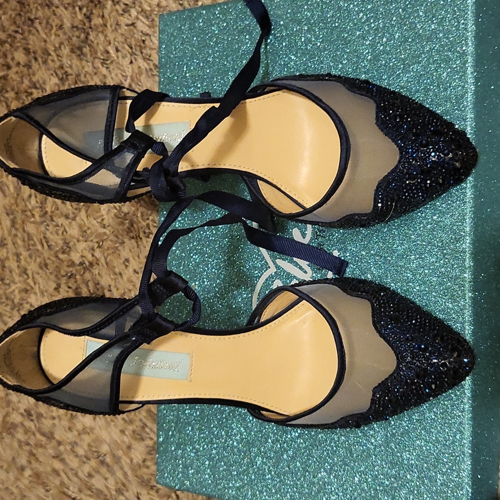 Betsy Johnson Blue by Betsy heels in blue